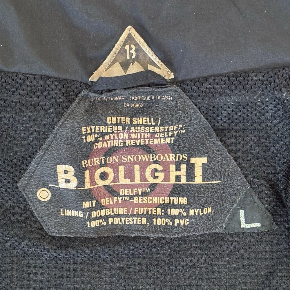 VTG 90s Burton Biolight Snowboard Jacket Mens Large Black Baggy Biolite Y2K - Picture 10 of 15